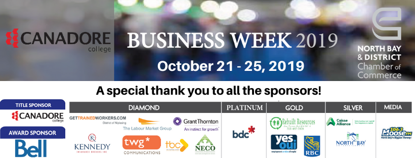 Special thank you to all our sponsors for Canadore College Business Week 2019