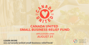 #CanadaUnited Small Business Relief Fund opens August 31 at 1 pm